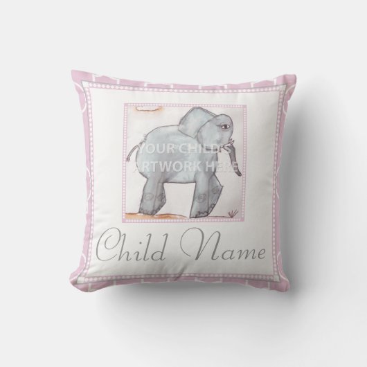 20" x 20"ピンクの格子枕$59.95 クッション (正面)