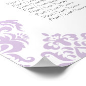 20" x 30" Damask Wedding Seating Chart (16 Tables) ポスター (角)