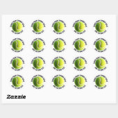 20 x Tennis Ball with Custom Personalized Text ラウンドシール (シート)