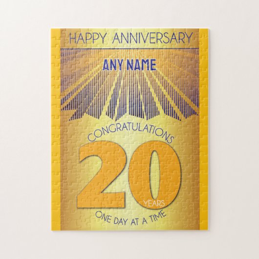 20 Year | AA 12 Step Anniversary Personalized ジグソーパズル (縦)
