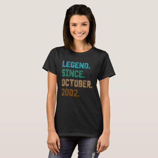 20 Year Old  Legend Since October 2002 20th Birthd Tシャツ (正面フル)