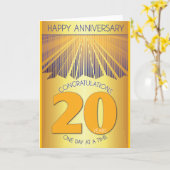 20 Year Sober Anniversary | Golden Ray 12 Step  カード (黄色い花)