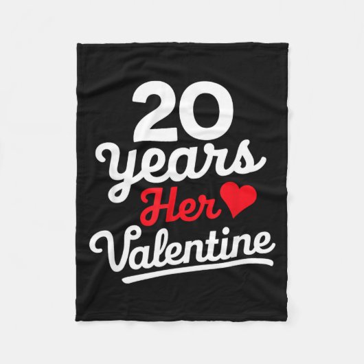 20 Years Her Valentine _ Anniversary Couples Valen フリースブランケット (正面)