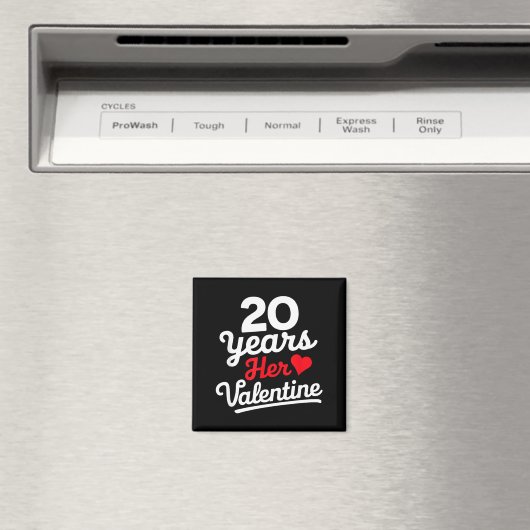 20 Years Her Valentine _ Anniversary Couples Valen マグネット (インサイチュ (食洗機))