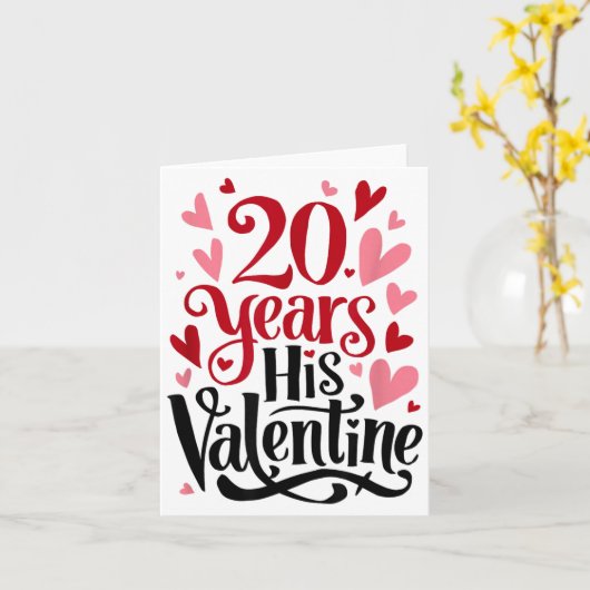 20 Years His Valentine _ Anniversary Couples Valen カード (黄色い花)