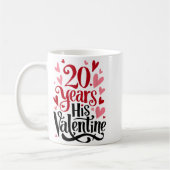 20 Years His Valentine _ Anniversary Couples Valen コーヒーマグカップ (左)