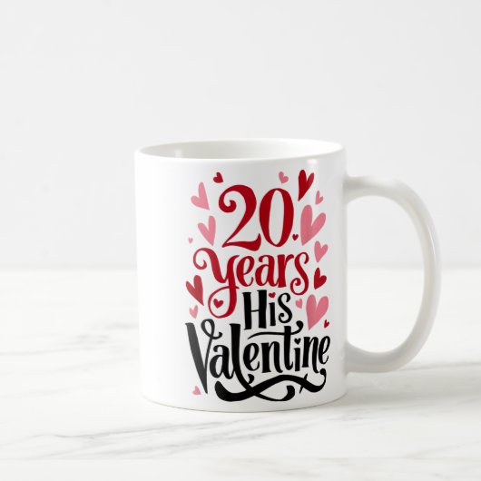 20 Years His Valentine _ Anniversary Couples Valen コーヒーマグカップ (右)