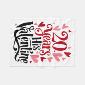 20 Years His Valentine _ Anniversary Couples Valen フリースブランケット (正面(横))