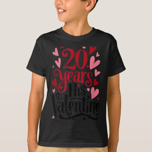 20 Years His Valentine _ Anniversary Couples Valen Tシャツ (正面)
