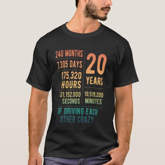 20 Years Married Funny 20th Wedding Anniversary Tシャツ (正面)