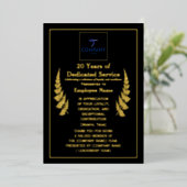 20 Years of Dedicated Service Award Custom Foil  箔シーズンカード (立ち正面)