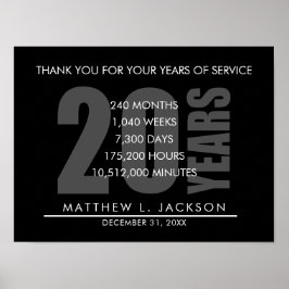 20 Years Retirement or Employee Appreciation Gift ポスター