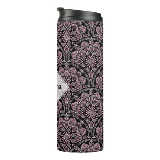 20sパーソナライズされたダスキーバラフローラフロントマンダラ タンブラー (回転右)