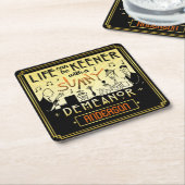 20sレトロのアールデコの明るい振舞いの名前をカスタムする スクエアペーパーコースター (アングル)