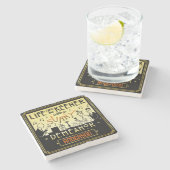 20sレトロのアールデコの明るい振舞いの名前をカスタムする ストーンコースター (横)