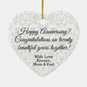 20thエメラルドダマスク結婚記念日 – カスタム セラミックオーナメント (裏面)