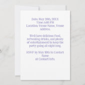 20thバースデーパーティーカスタムフォトフローラフレーム 招待状 (裏面)