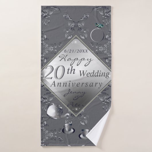 20thプラチナエメラルド記念日バスタオルセット バスタオルセット (バスタオル)