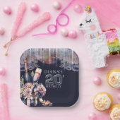 20th大人誕生日シャンパンヒール ペーパープレート (パーティー)