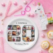 20th誕生日パーティー写真コラージホワイト ペーパープレート (パーティー)