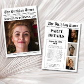 20th誕生日パーティー新聞カバー写真 招待状