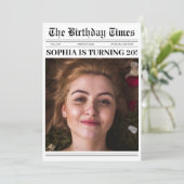 20th誕生日パーティー新聞カバー写真 招待状 (スタンド正面)