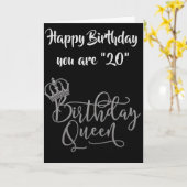 **20th**祝誕生日クイーンカードまでの時間 カード (黄色い花)