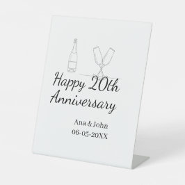 20th+anniversary+champagne+bottle+glass+name 台座サイン