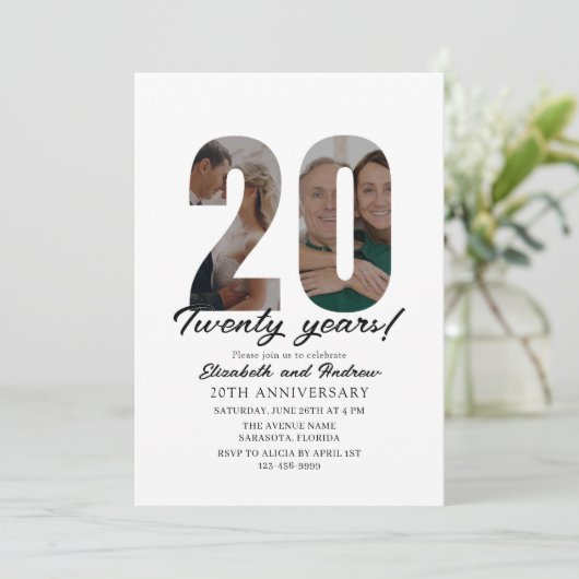 20th Anniversary with Photo Minimalist 招待状 (スタンド正面)