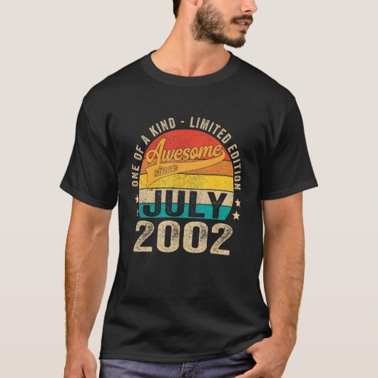 20th Birthday  Awesome Since July 2002 20 Years Ol Tシャツ (正面)