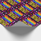 20th Birthday: Loving Hearts Pattern, Rainbow # 20 ラッピングペーパー (角)