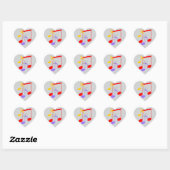 20th Birthday Music Notes Heart Sticker ハートシール (シート)