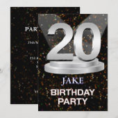 20th Birthday Partyへの招待の追加 招待状 (正面/裏面)