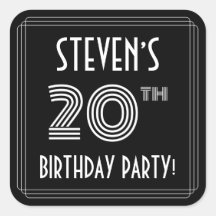 20th Birthday Party:アールデコスタイルと名前をカスタムする