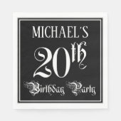 20th Birthday Party – スクリプファンシート+名前をカスタムする スタンダードランチョンナプキン (正面)