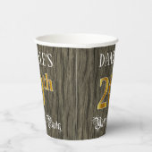 20th Birthday Party — フェイク金ゴールド&ウッドフェイク・ルックス 紙コップ (右)