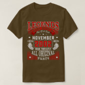 20th Birthday Tee Legends Born In November 2002 20 Tシャツ (デザイン正面)