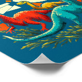 20th Birthday Trex Dinosaur 20 Year Old Boy Girl  ポスター (角)