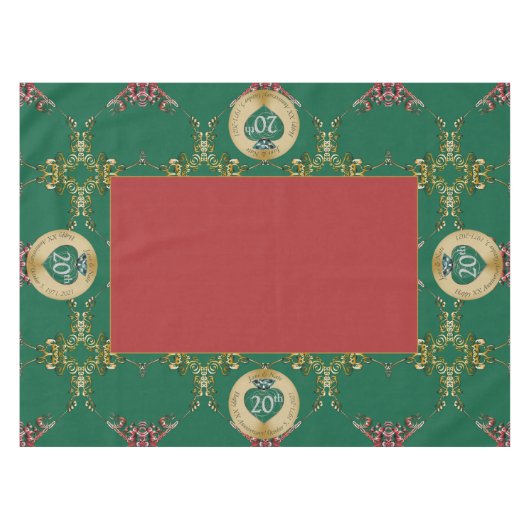 20th Emerald/Any's Anniversary 結婚 Tablecloth テーブルクロス (正面(横))