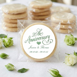 20th Emerald Wedding Anniversary Paper Plates ラウンドシール
