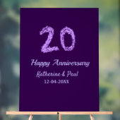 20th happy anniversary追加カップル名date purple アクリルサイン (ニュートラル)