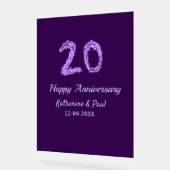 20th happy anniversary追加カップル名date purple アクリルサイン (傾斜)