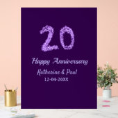 20th happy anniversary追加カップル名date purple アクリルサイン (ウェディング)