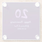 20th happy anniversary追加カップル名date purple ガラスコースター (裏面)