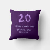 20th happy anniversary追加カップル名date purple クッション (裏面)