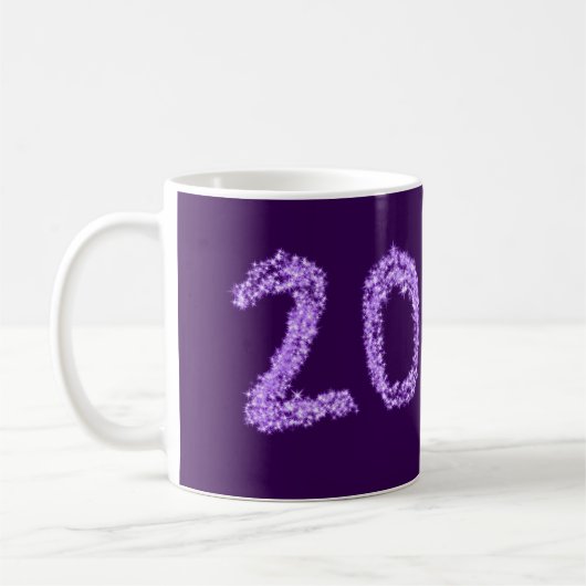 20th happy anniversary追加カップル名date purple コーヒーマグカップ (左)