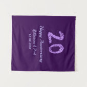 20th happy anniversary追加カップル名date purple タペストリー (正面(横))