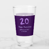 20th happy anniversary追加カップル名date purple タンブラーグラス (裏面)