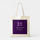 20th happy anniversary追加カップル名date purple トートバッグ (裏面)