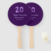 20th happy anniversary追加カップル名date purple ハンドファン (正面&裏面)